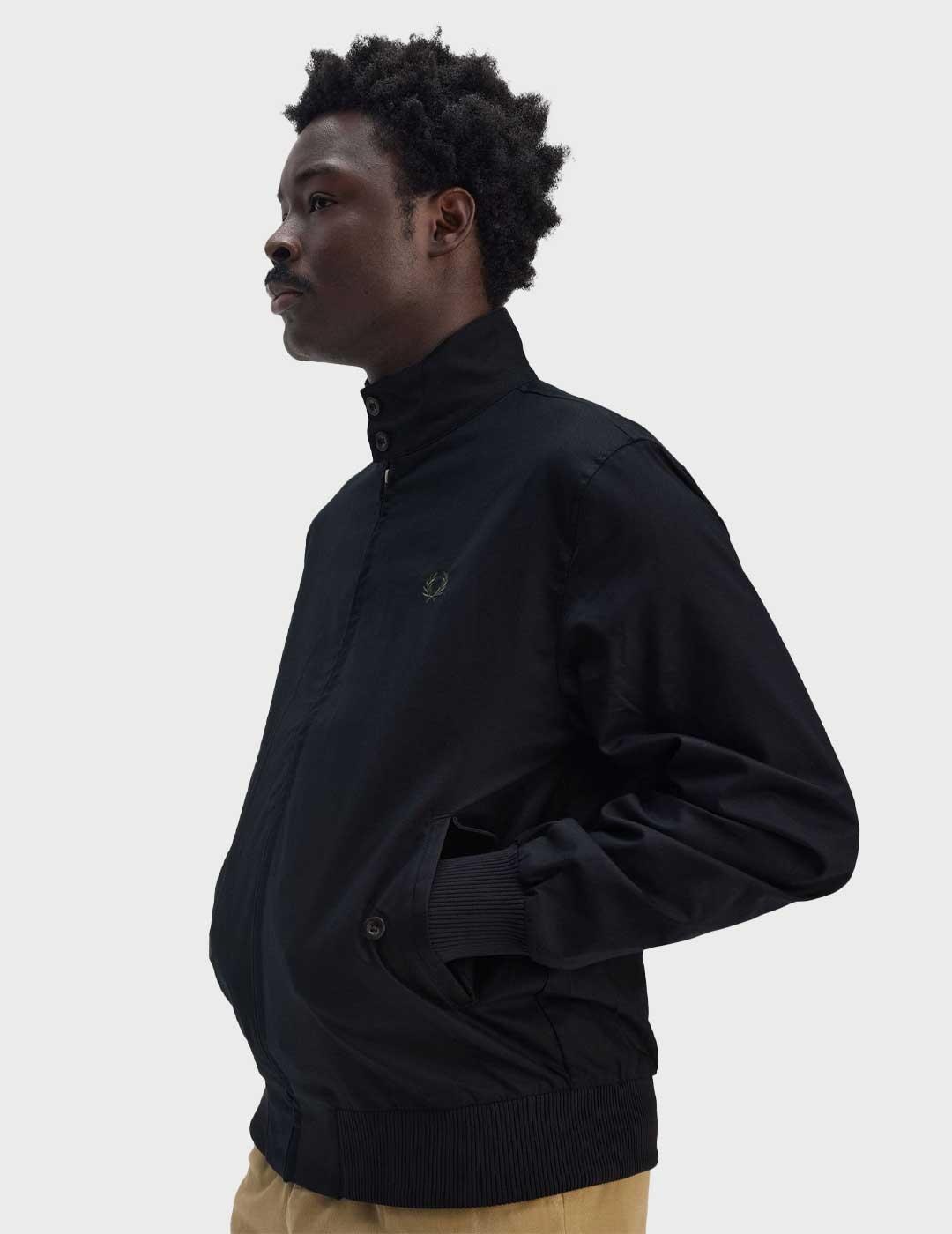 Fred Perry Harrintong chaqueta negra para hombre