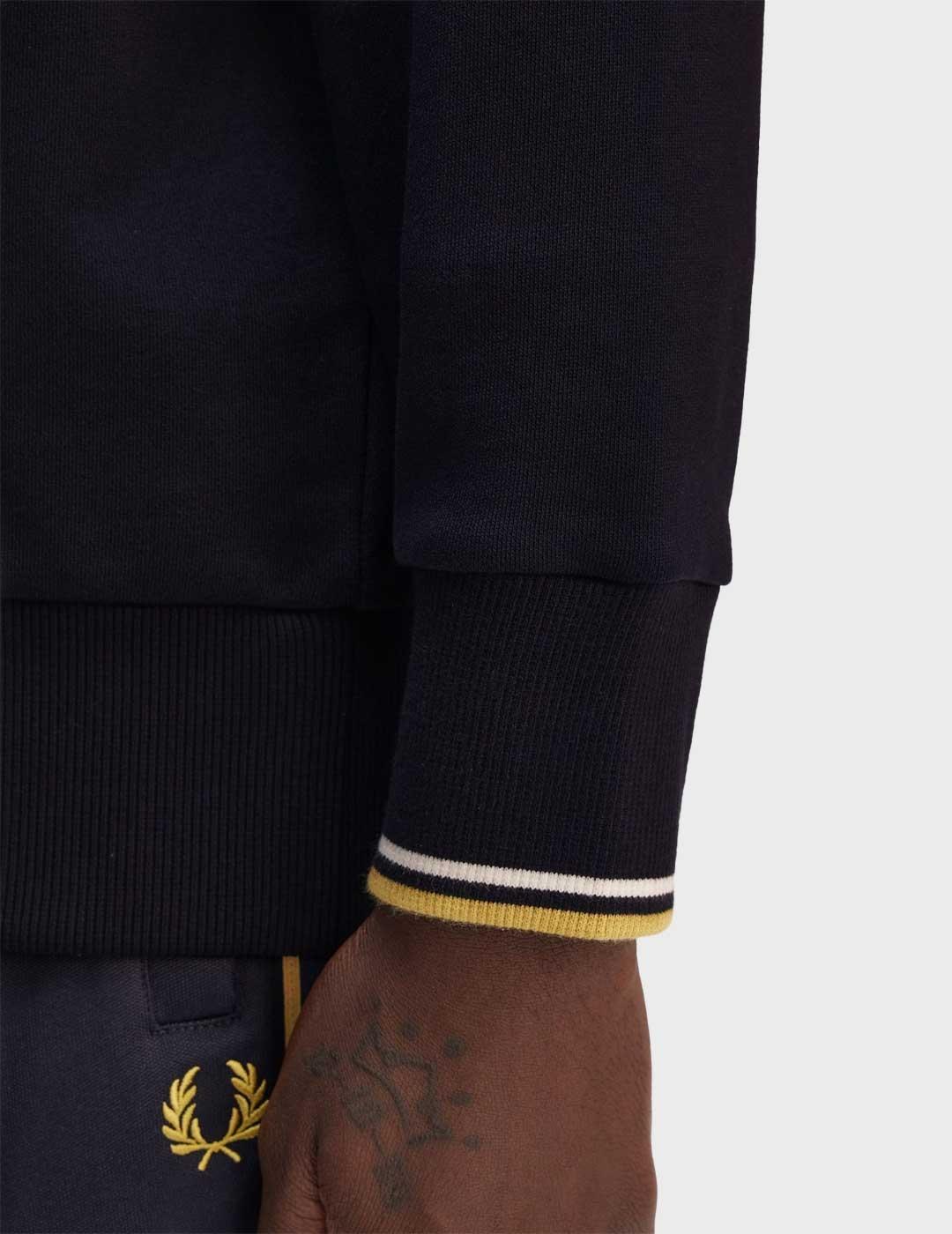 Fred Perry Half Zip sudadera azul marino para hombre