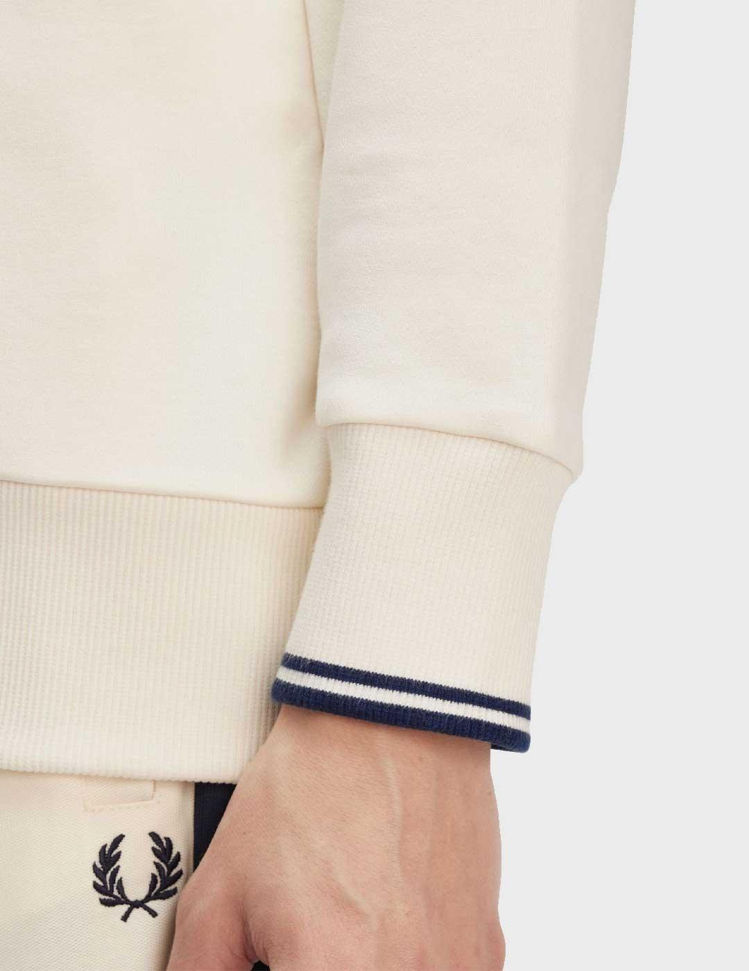 Fred Perry Half Zip sudadera beige para hombre