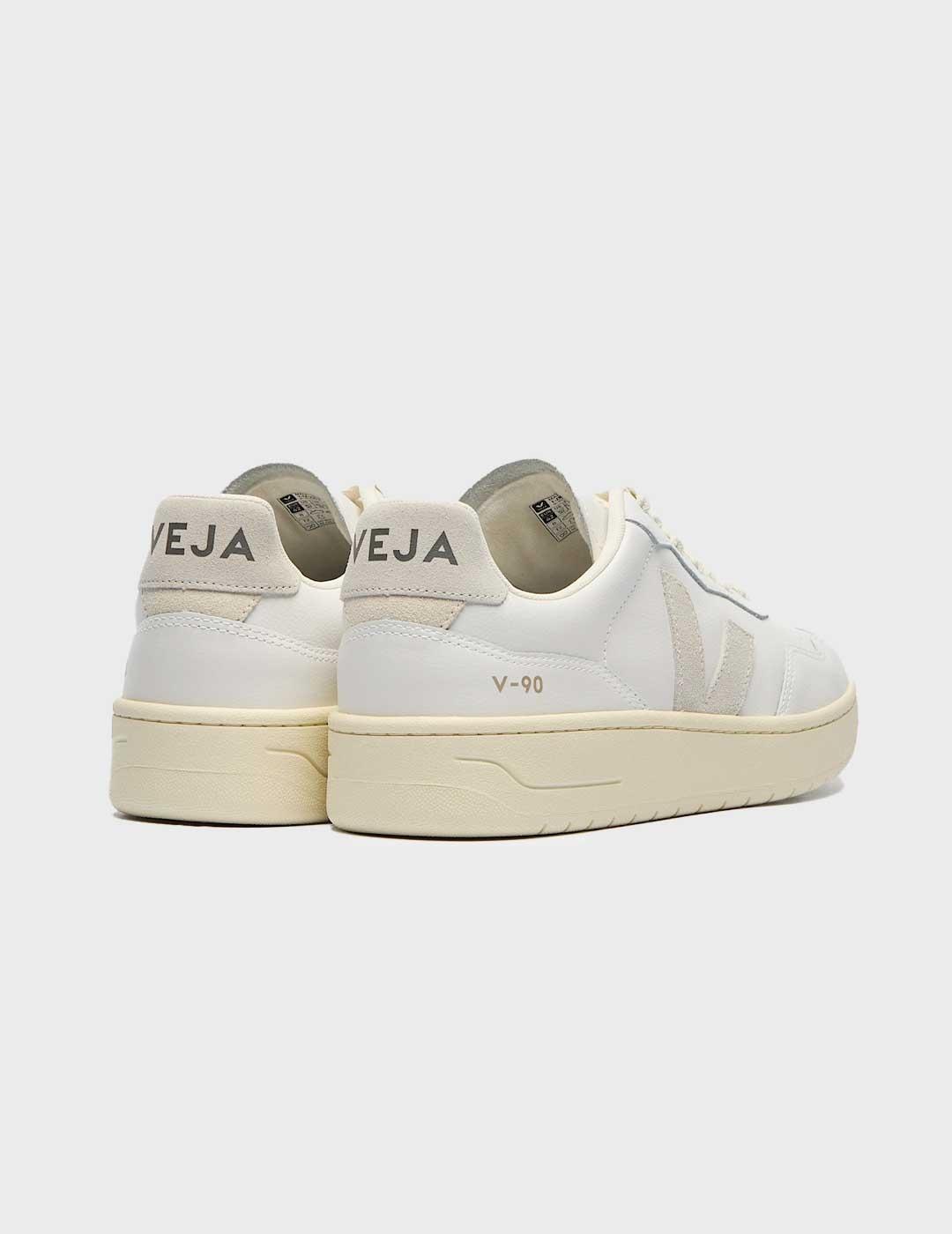 Veja V-90 O.T.  Leather zapatilla blanca para hombre