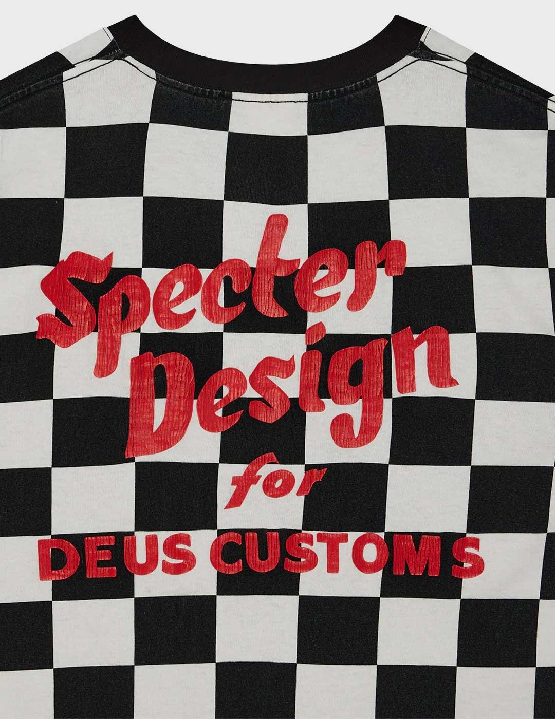 Deus Specter camiseta negra y blanca manga larga para hombre