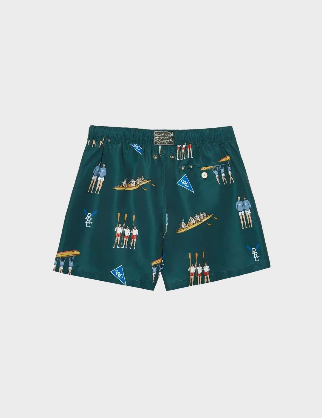 Pompeii Brand Rowing Pine bañador verde para hombre