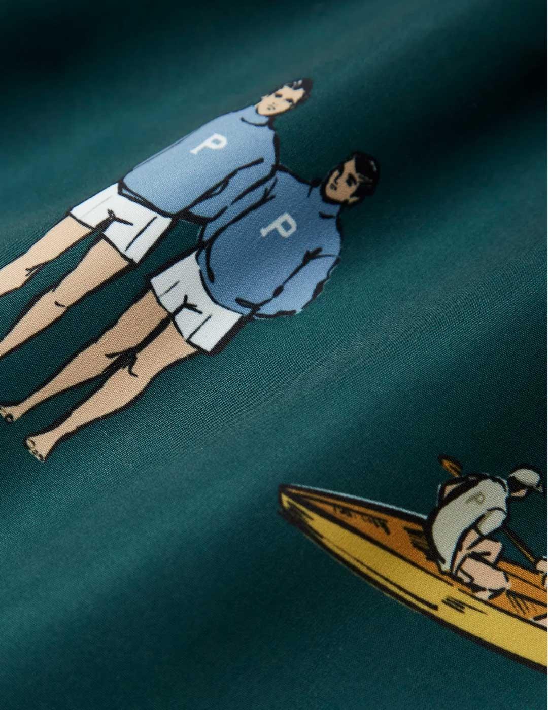 Pompeii Brand Rowing Pine bañador verde para hombre