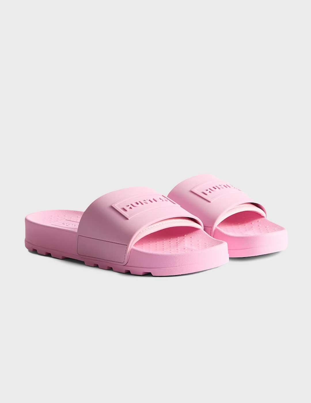 Hunter Core Embossed Silicone sandalia rosa para mujer