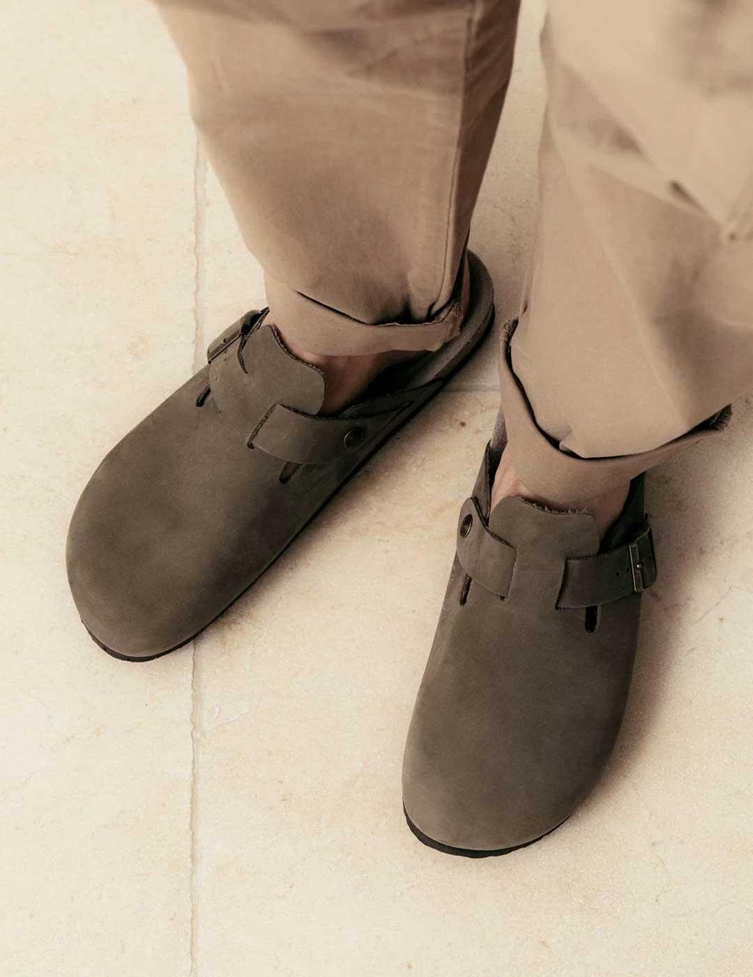 Genuins Riva Nubuck zueco verde para hombre y mujer