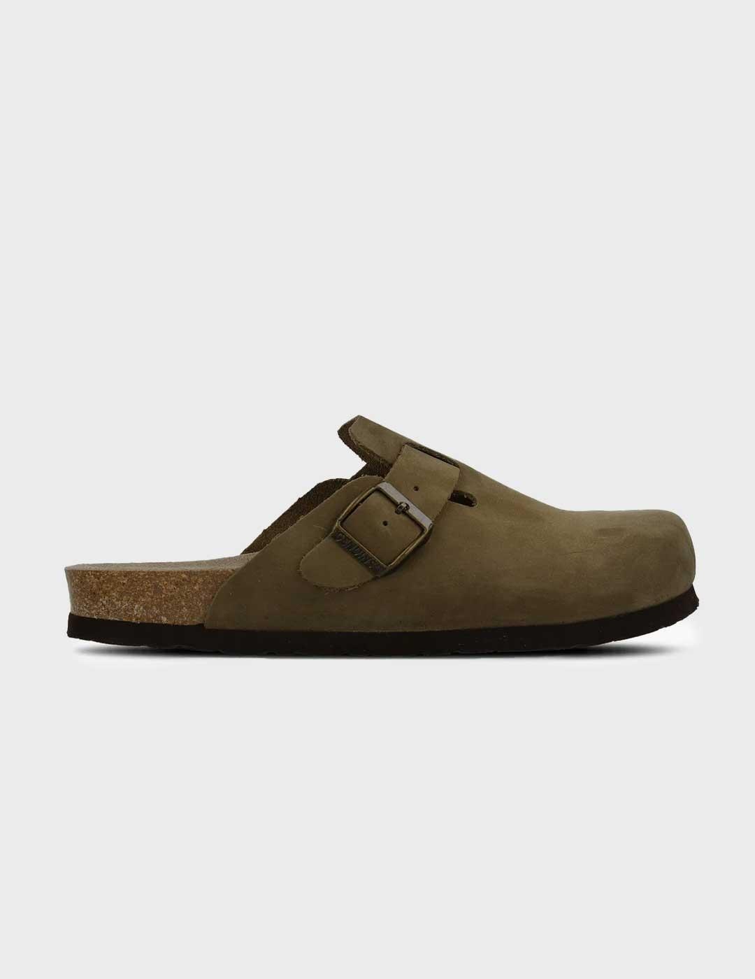 Genuins Riva Nubuck zueco verde para hombre y mujer