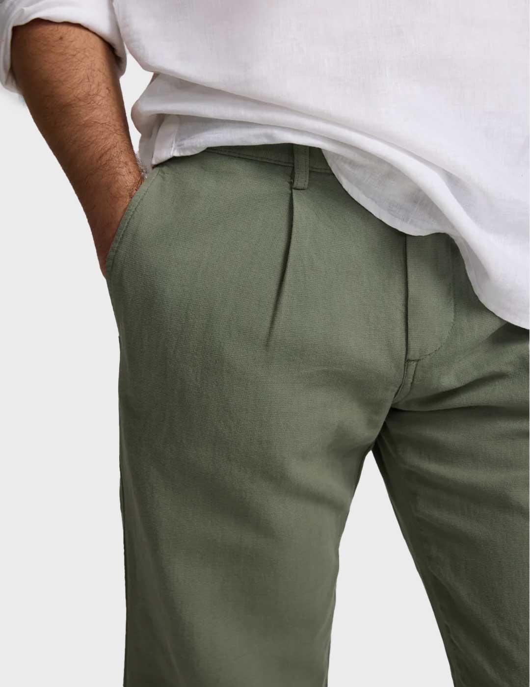 Silbon Sport Chino pantalón verde para hombre