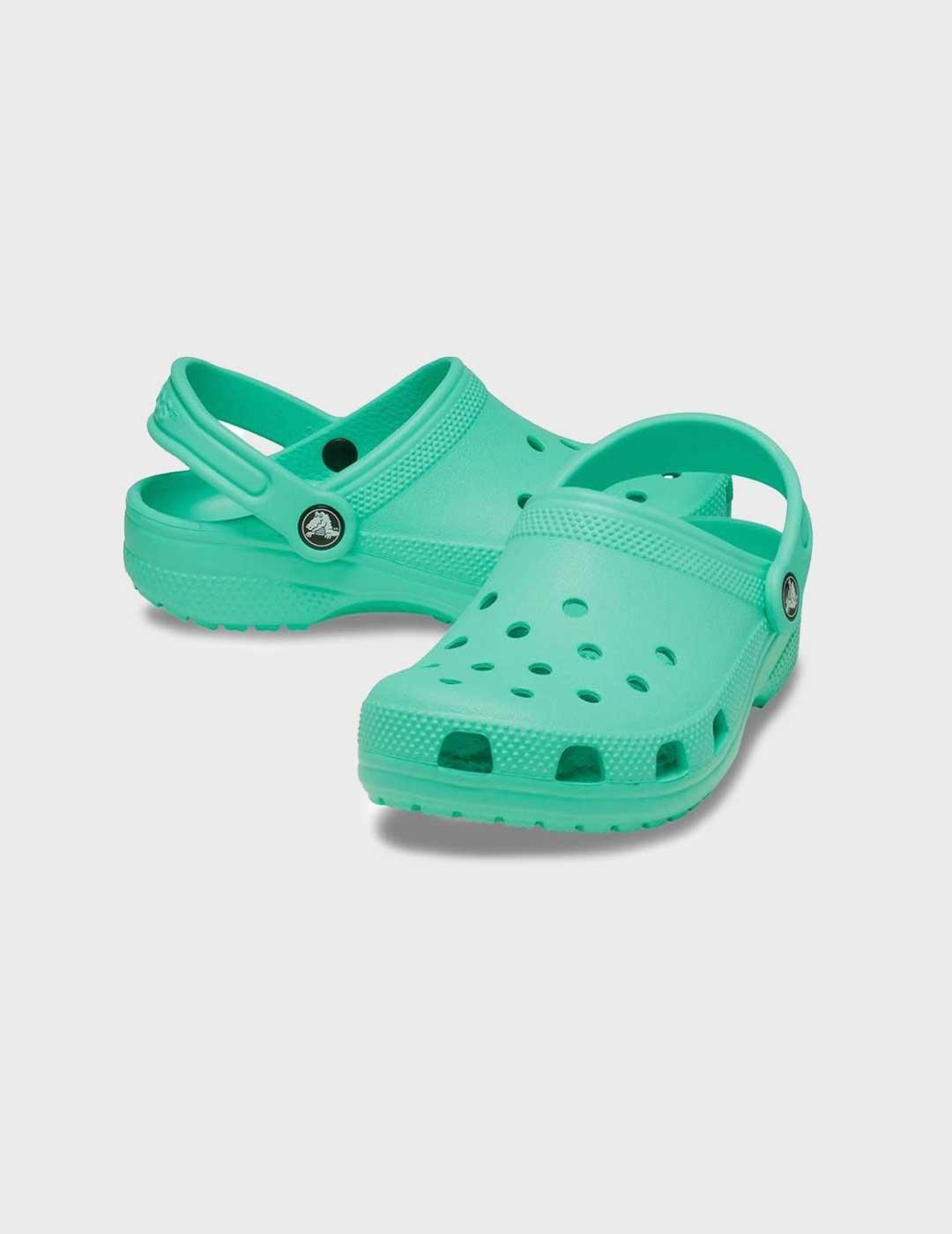 Crocs Classic Clog K zueco verde para niño y niña