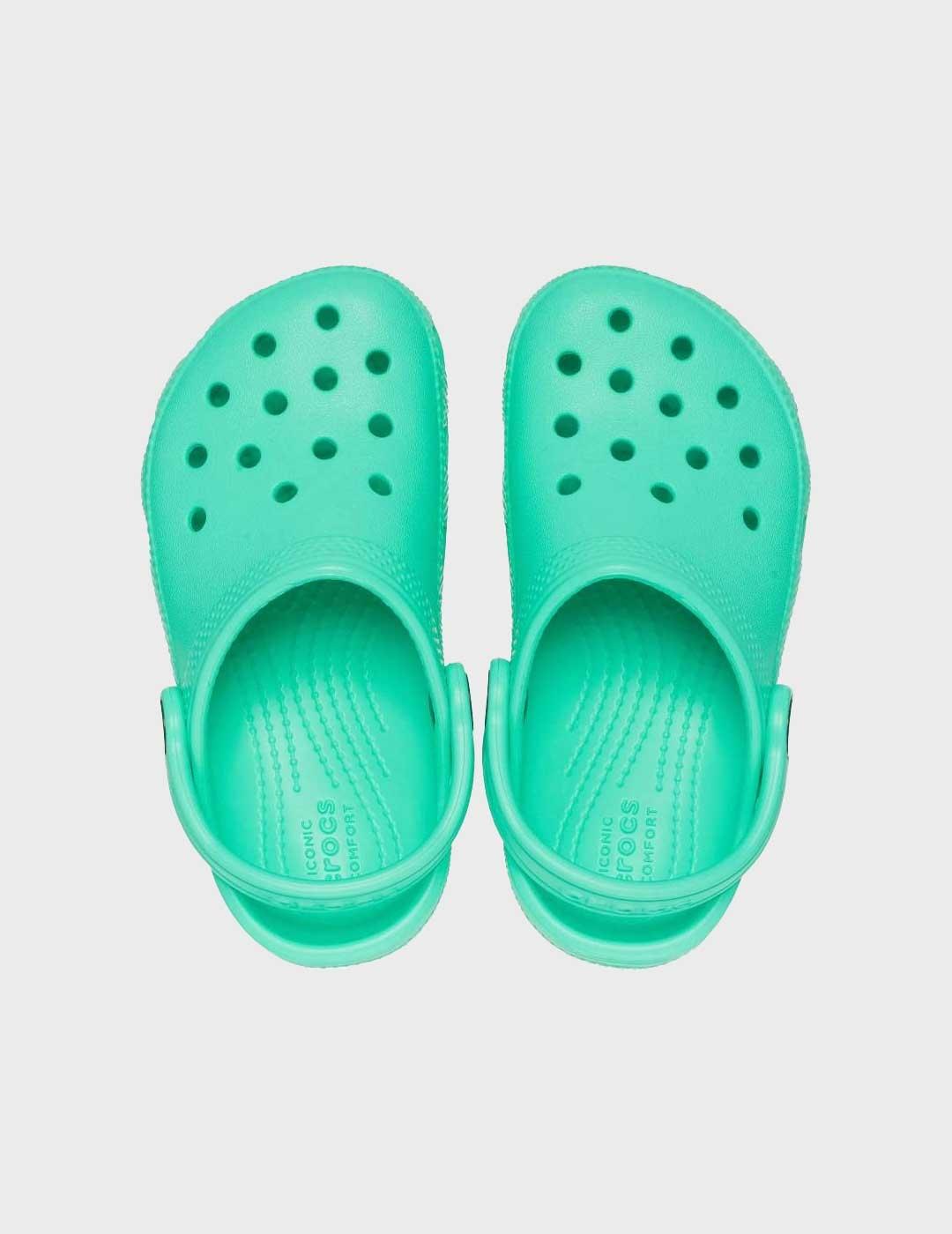 Crocs Classic Clog K zueco verde para niño y niña