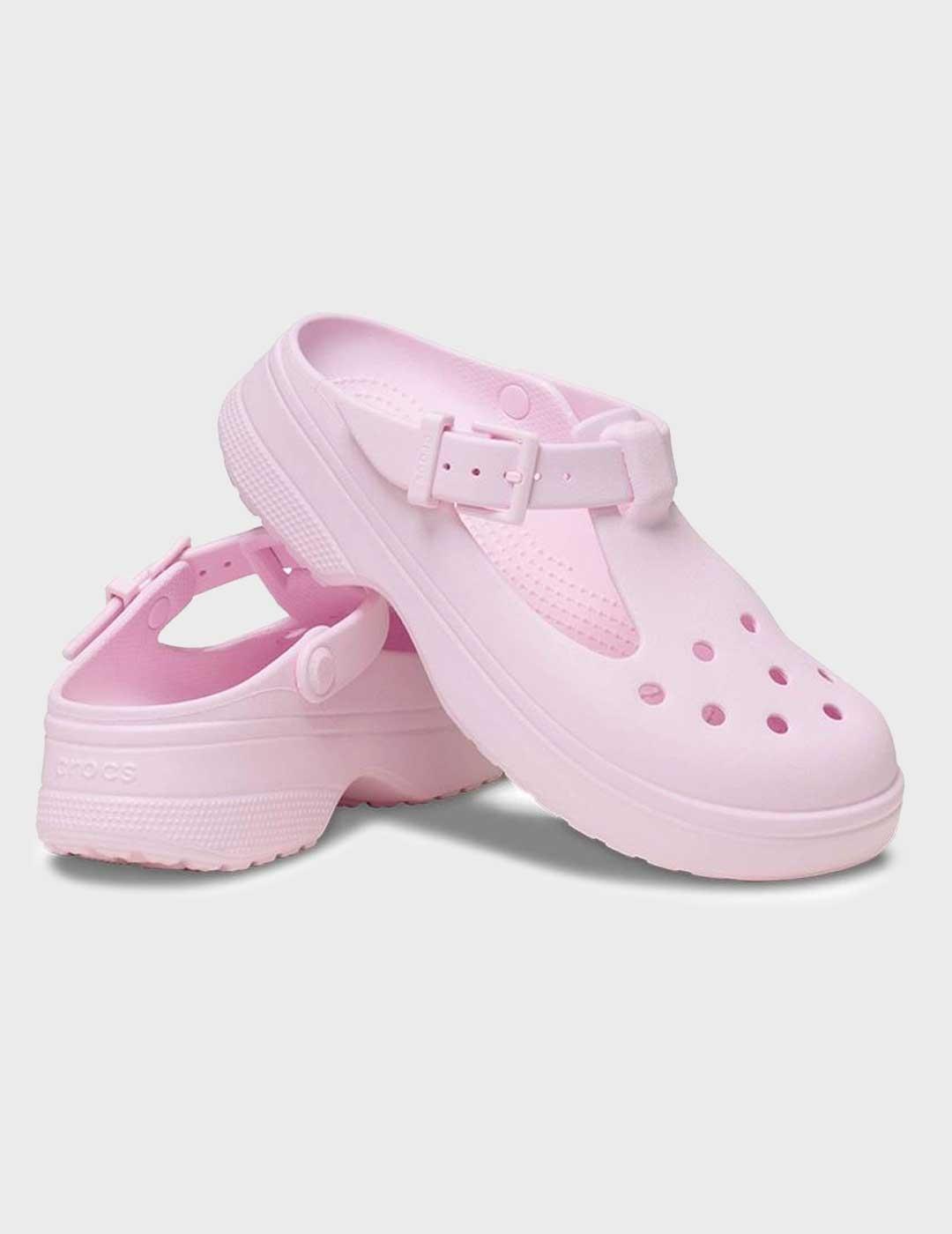 Crocs Classic Mary Jane Clog zuecos rosas para niña y mujer