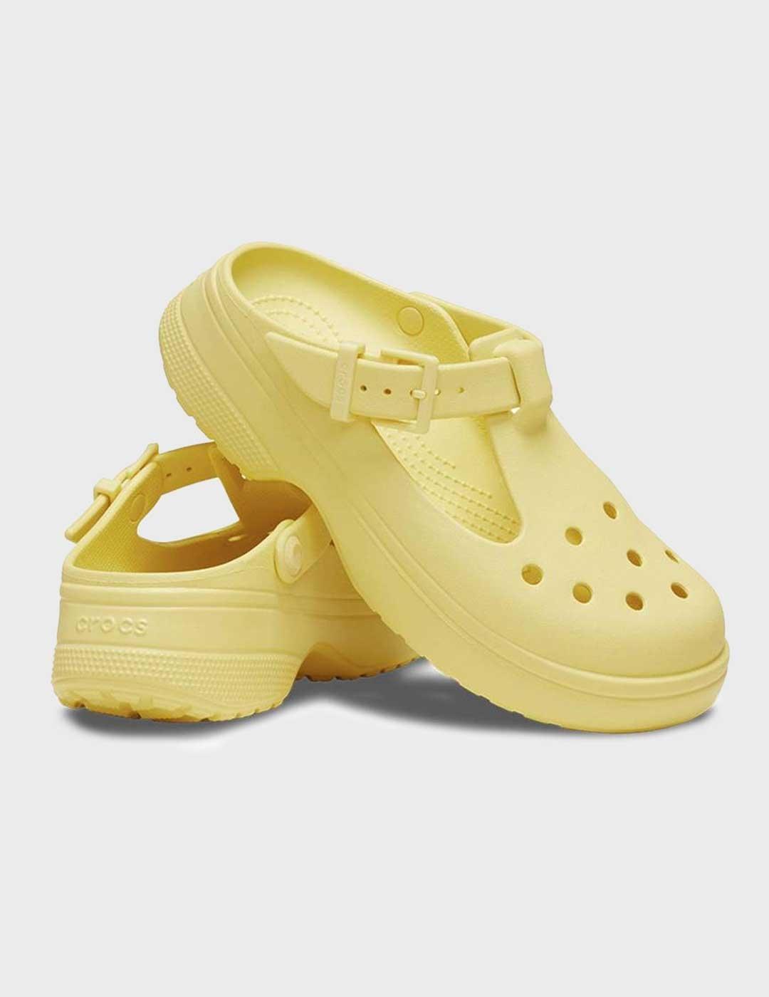 Crocs Classic Mary Jane Clog zuecos amarillos niña y mujer