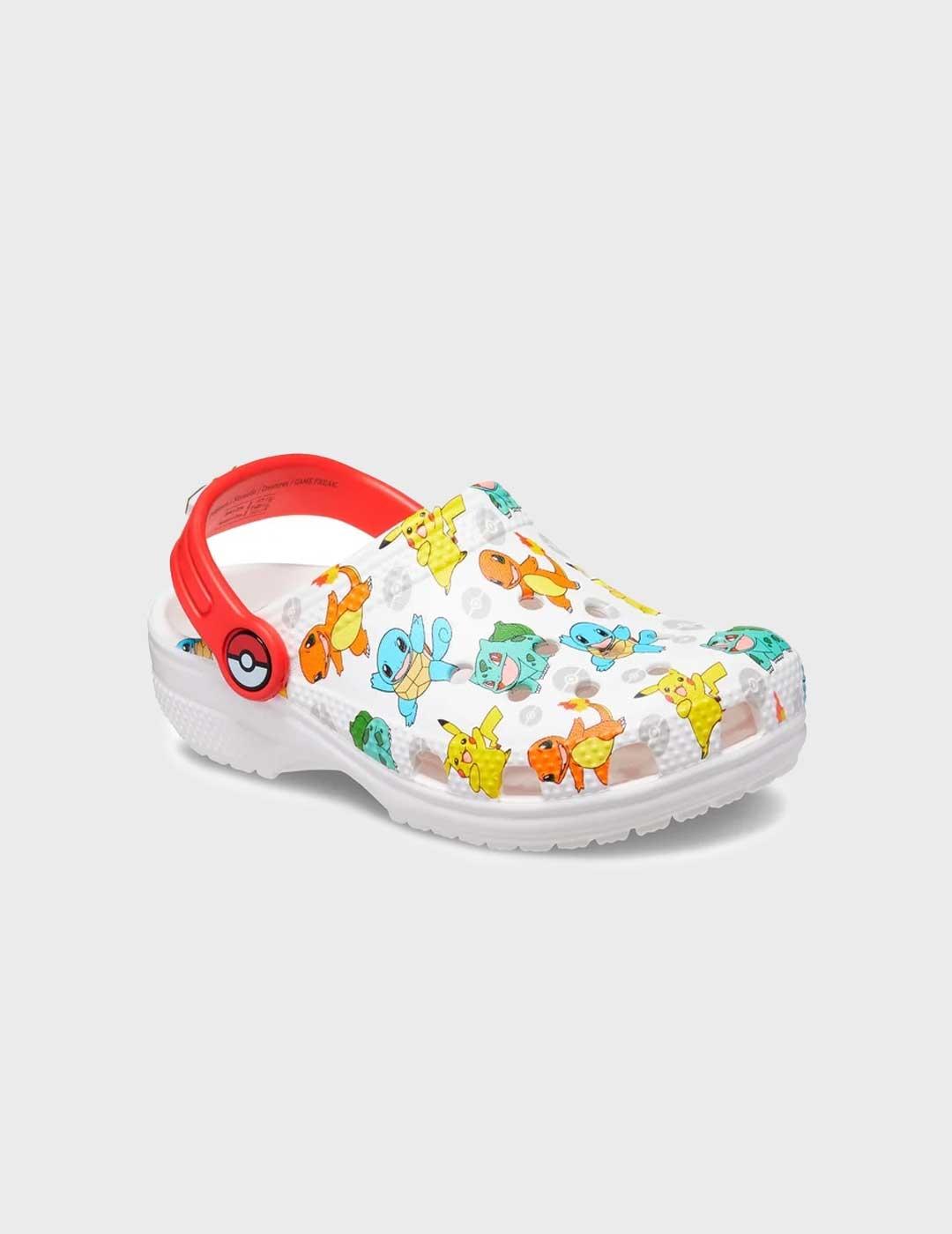 Crocs Classic Pokemon Clog K zuecos blanco para niño y niña