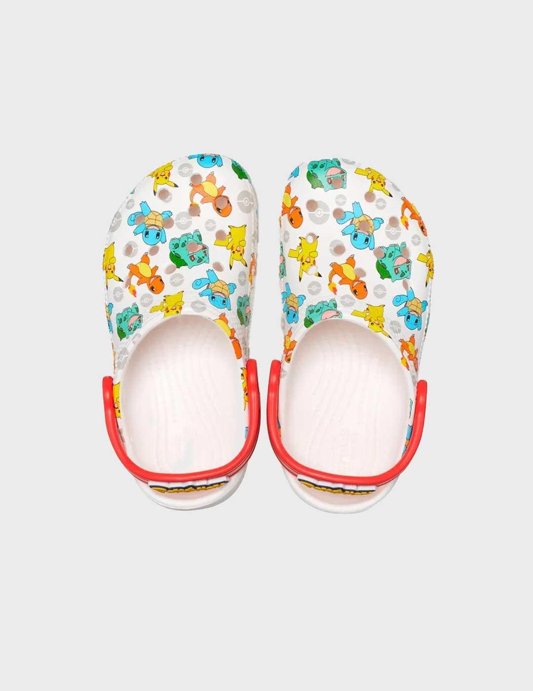 Crocs Classic Pokemon Clog K zuecos blanco para niño y niña