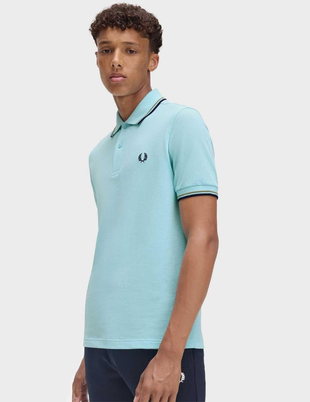 Fred Perry Twin Tipped polo azul claro para hombre