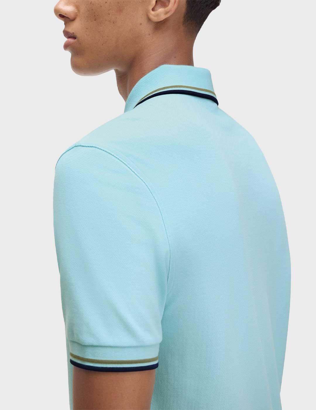 Fred Perry Twin Tipped polo azul claro para hombre