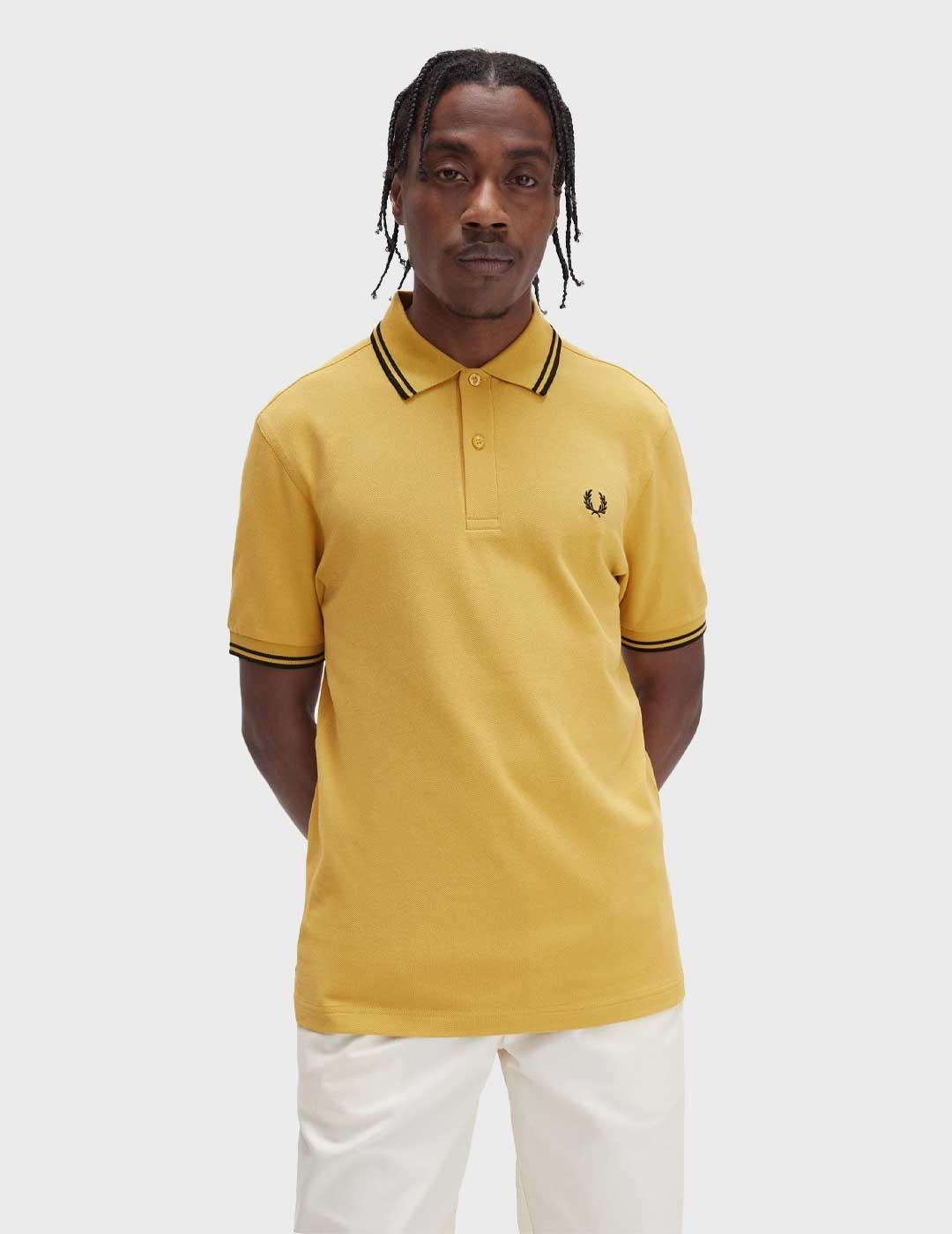 Fred Perry Twin Tipped polo amarillo para hombre
