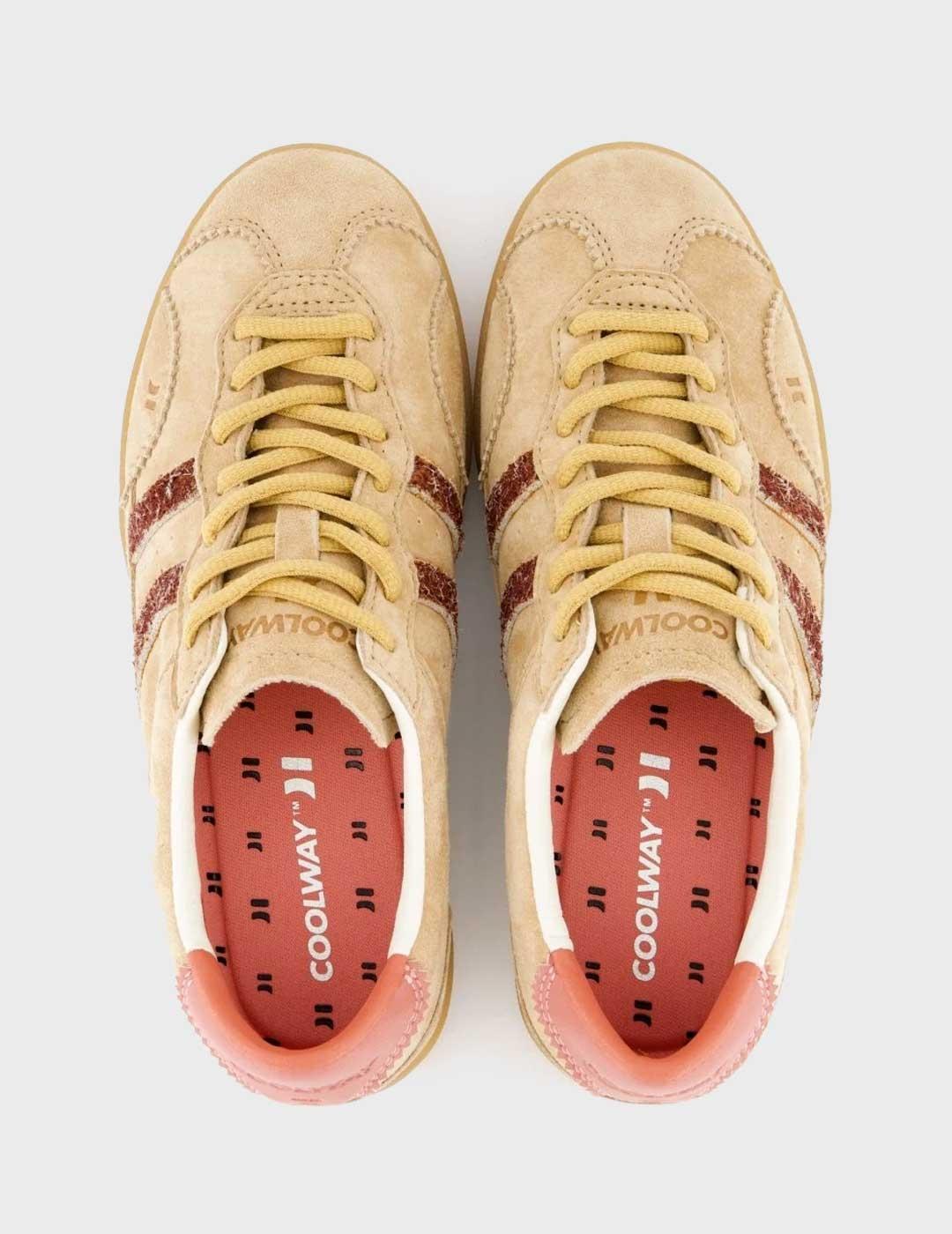 Coolway Kizuna zapatilla beige para mujer