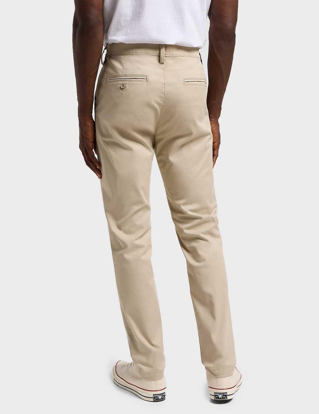 Lee Slim pantalón chino beige para hombre