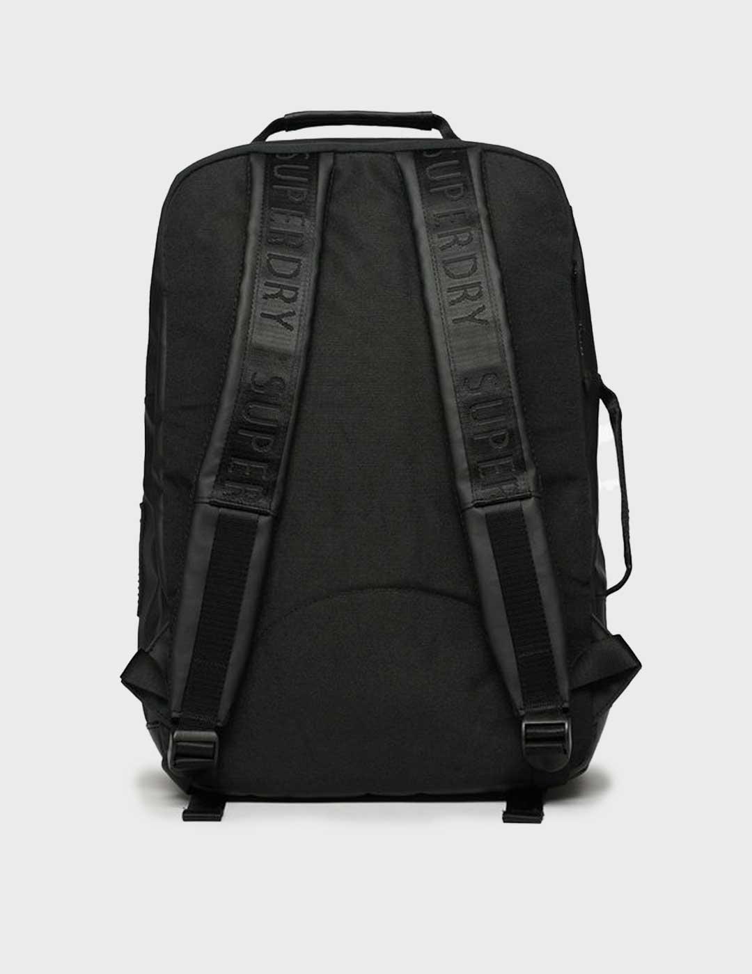 Superdry Tarp mochila negra para hombre y mujer