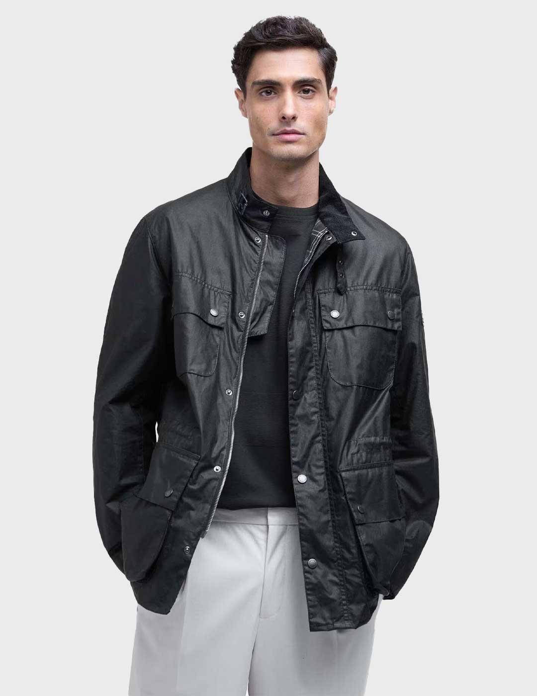 Barbour International Croftle Max chaqueta negra para hombre