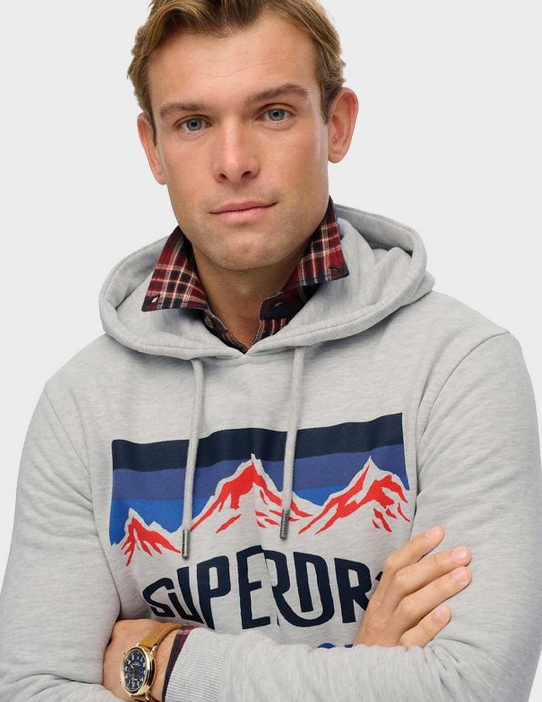 Superdry Mountain Relaxed sudadera gris para hombre
