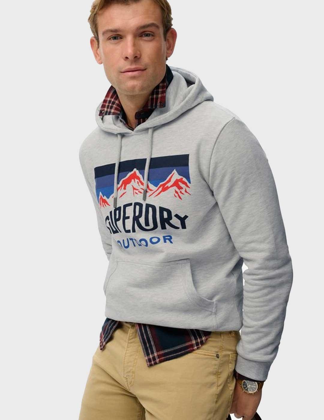 Superdry Mountain Relaxed sudadera gris para hombre
