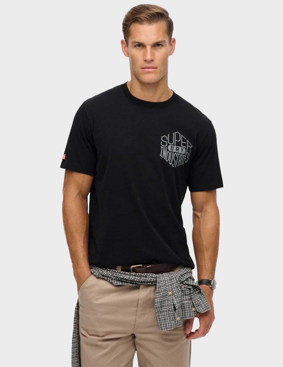 Superdry Work Logo Loose camiseta negra para hombre