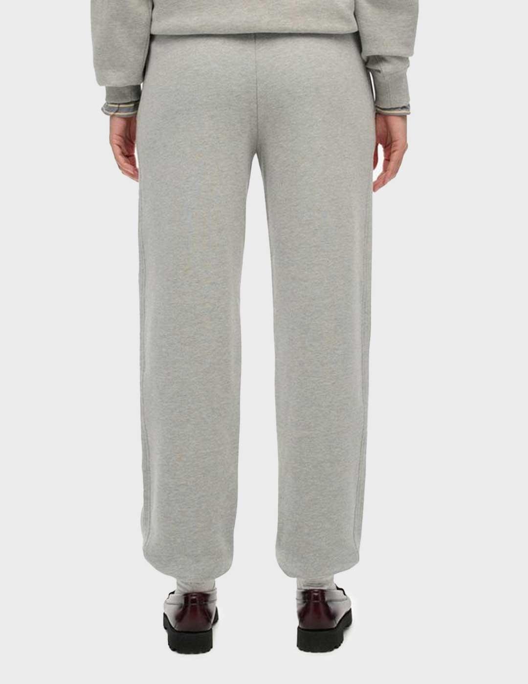 Superdry Ath Ess Boyfriend pantalón gris para mujer
