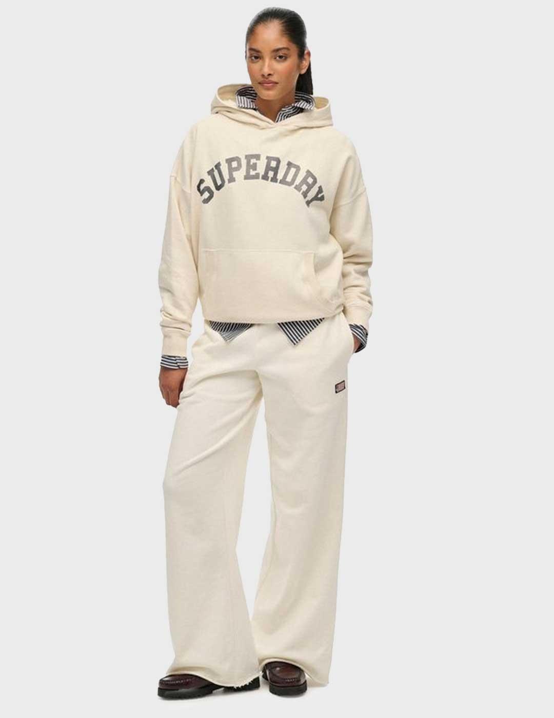 Superdry Ath Ess pantalón blanco para mujer