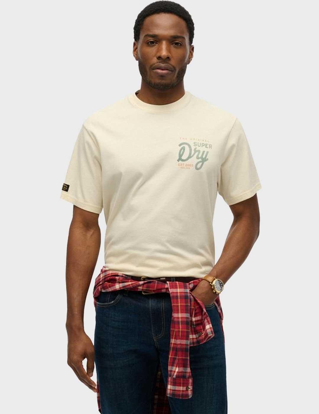 Superdry Tap Room camiseta blanca para hombre