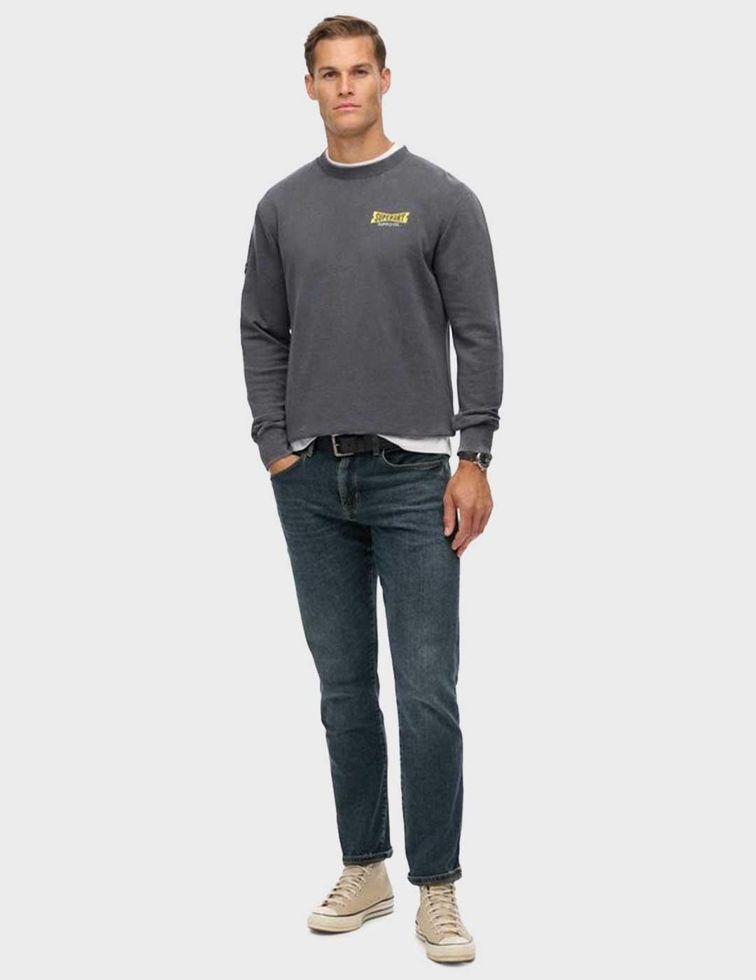 Superdry Heritage Tab Loose sudadera gris para hombre