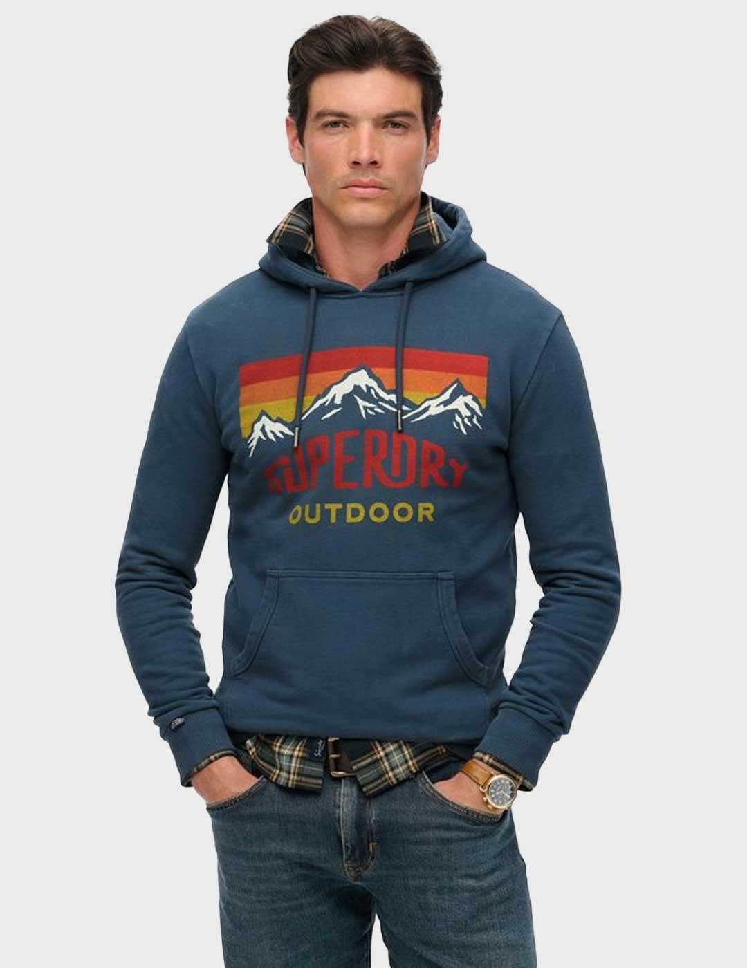 Superdry Mountain Relaxed sudadera azul para hombre