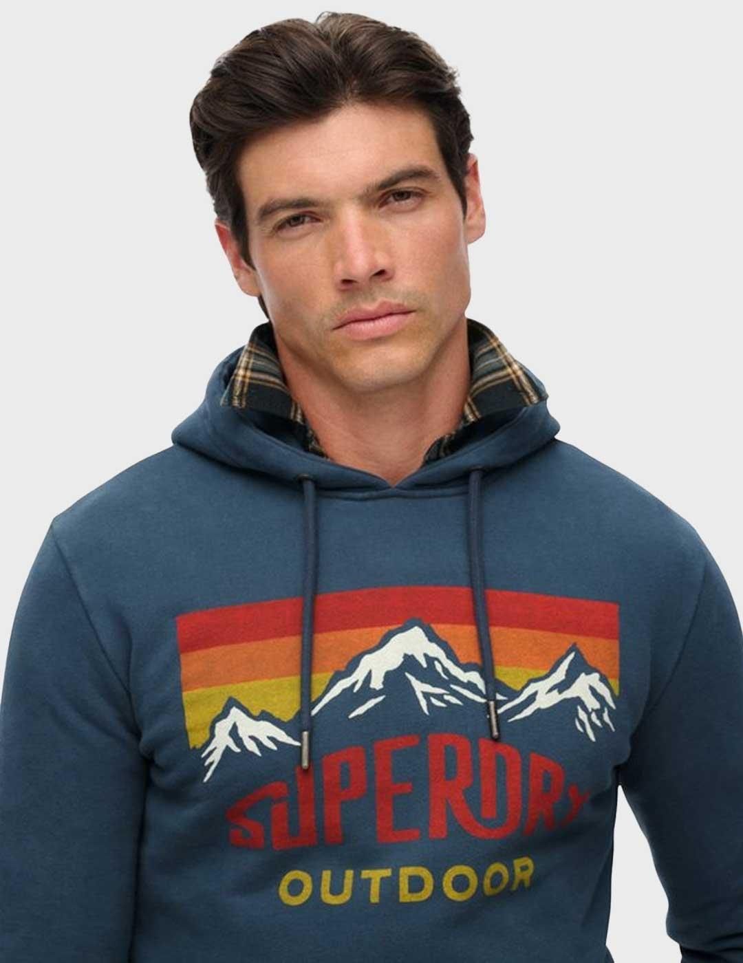 Superdry Mountain Relaxed sudadera azul para hombre