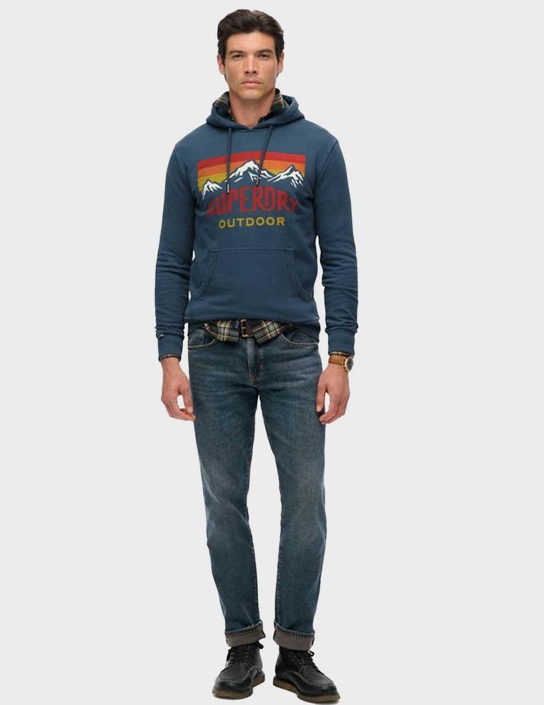 Superdry Mountain Relaxed sudadera azul para hombre