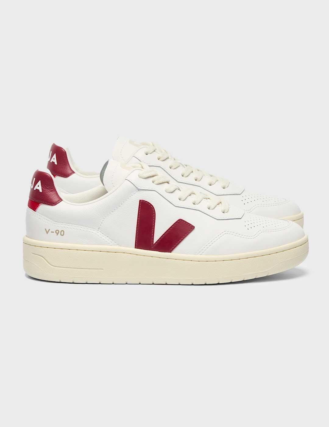Veja V-90 O.T. Leather zapatilla blanca para hombre