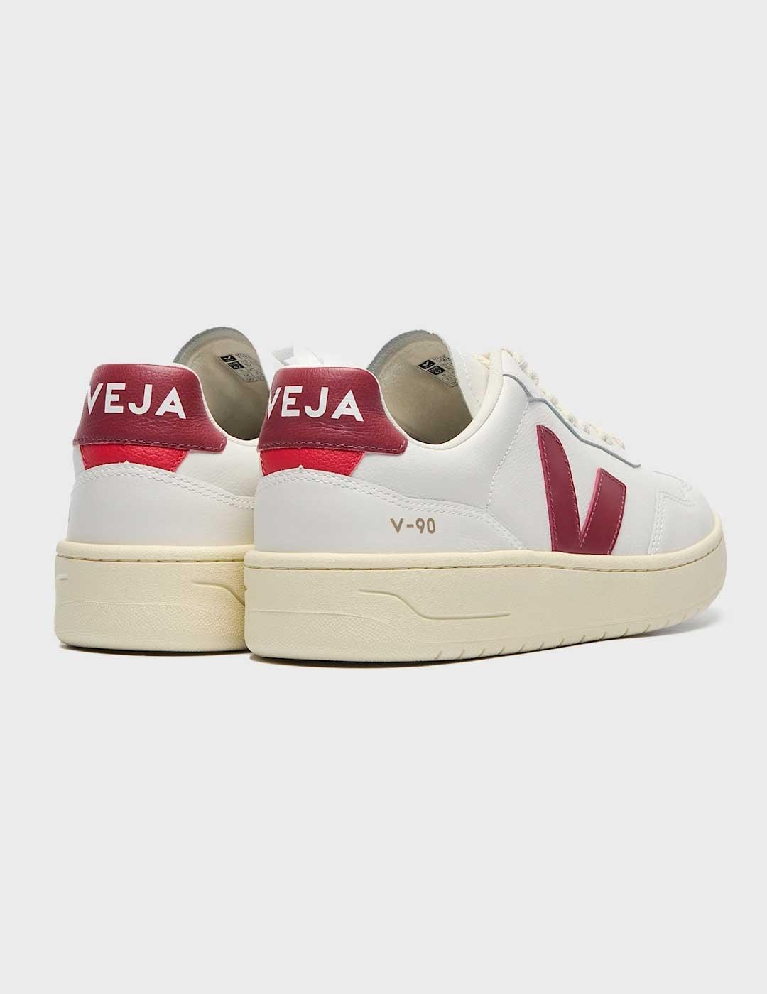 Veja V-90 O.T. Leather zapatilla blanca para hombre