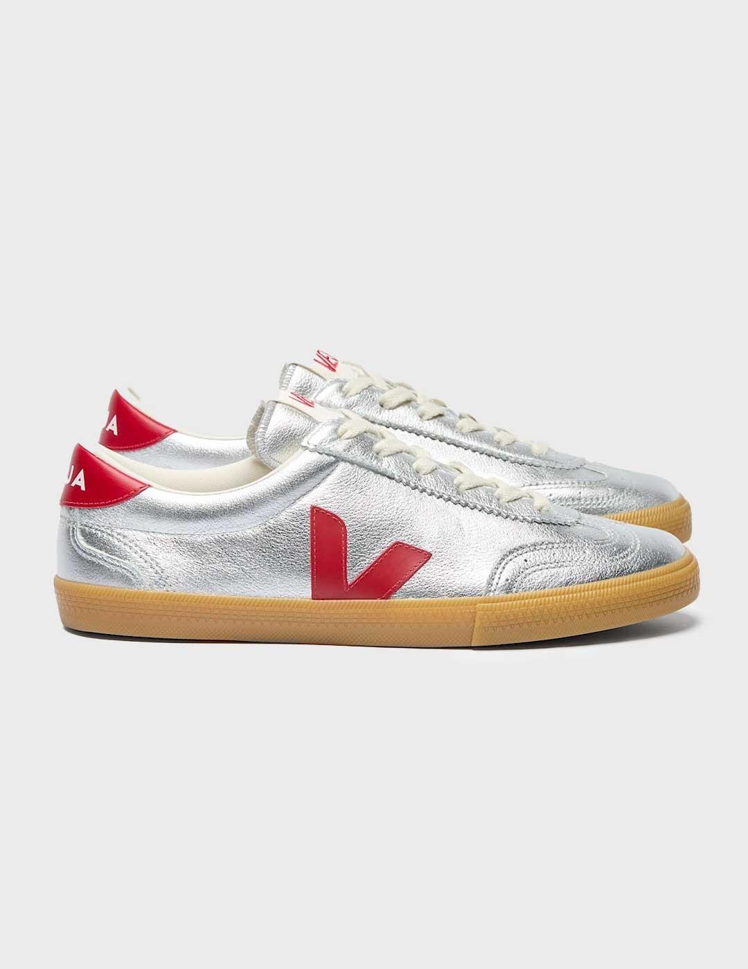 Veja Volley O.T. Leather zapatilla plateada para mujer