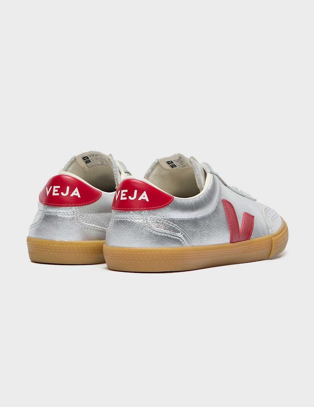 Veja Volley O.T. Leather zapatilla plateada para mujer