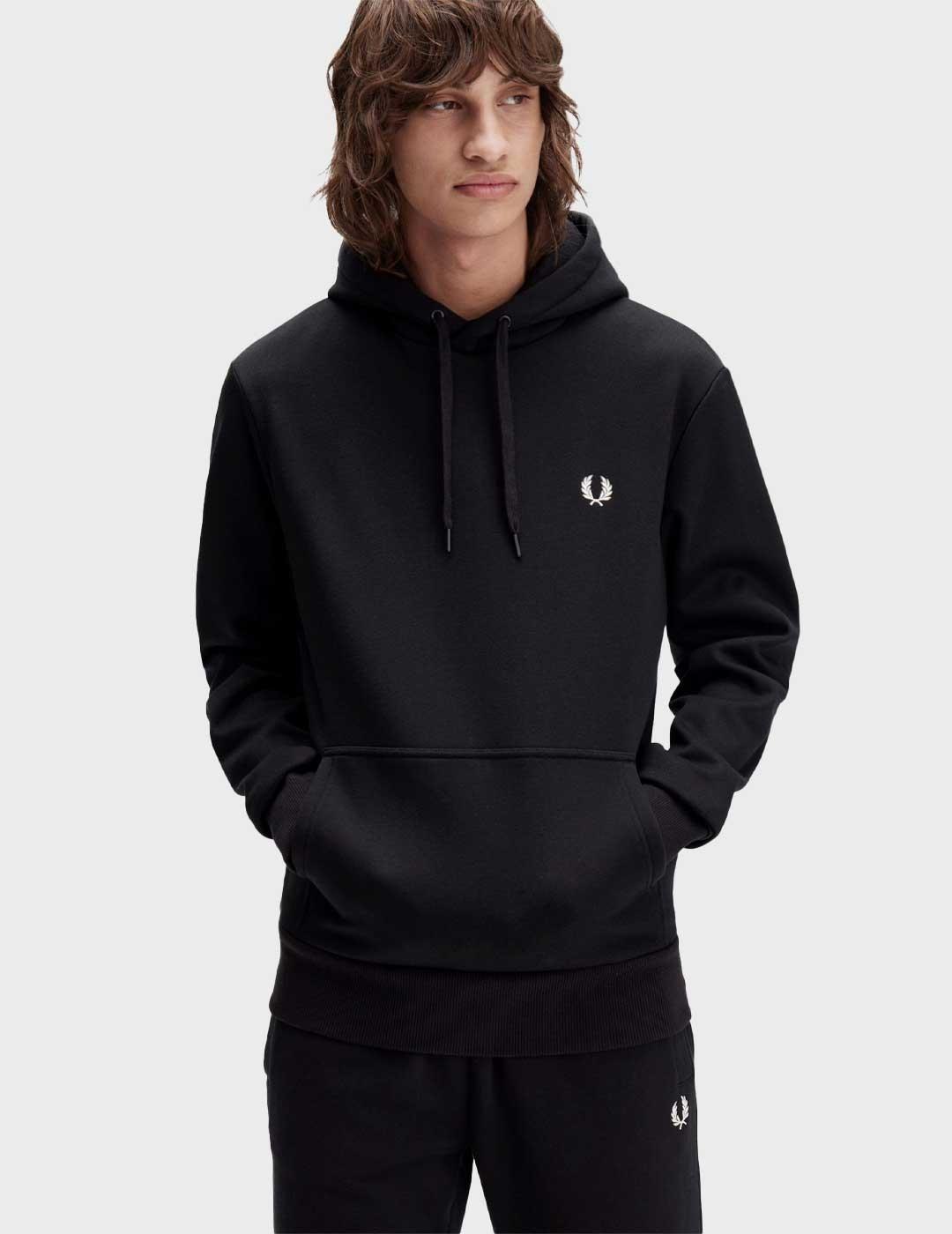 Fred Perry Bold Branding sudadera negra para hombre