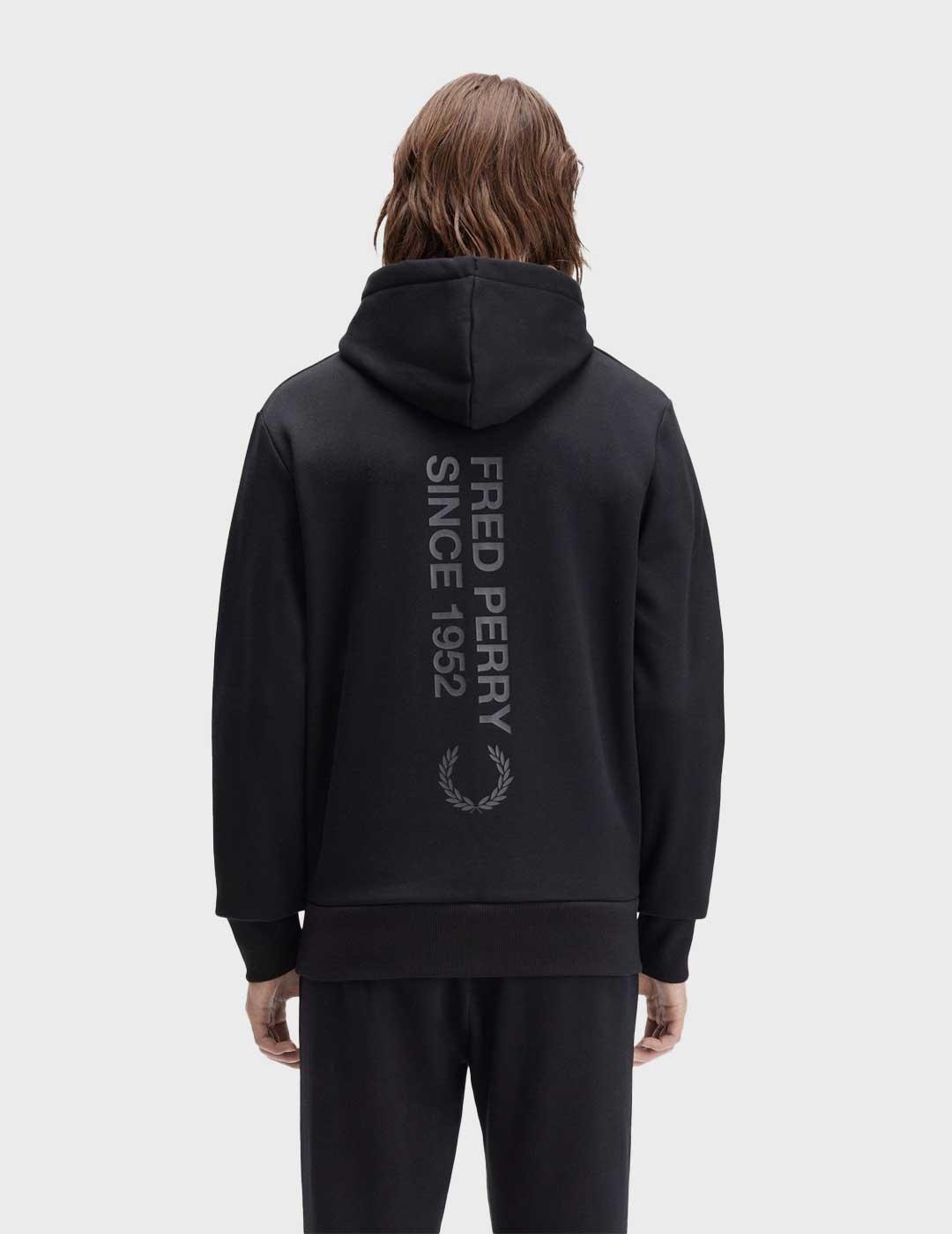 Fred Perry Bold Branding sudadera negra para hombre