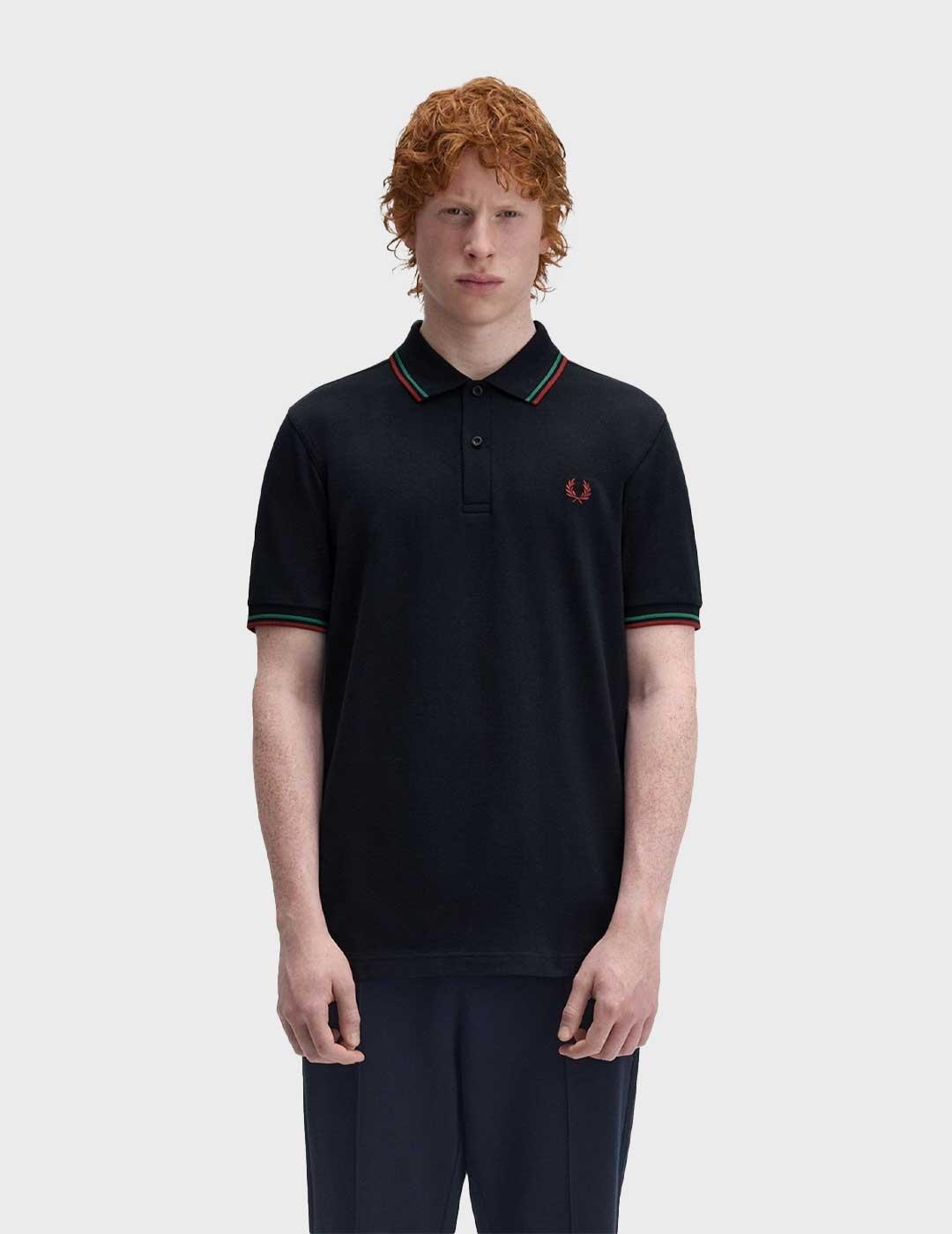 Fred Perry Twin Tipped polo azul marino para hombre