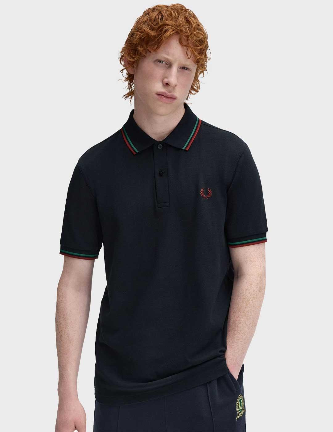 Fred Perry Twin Tipped polo azul marino para hombre