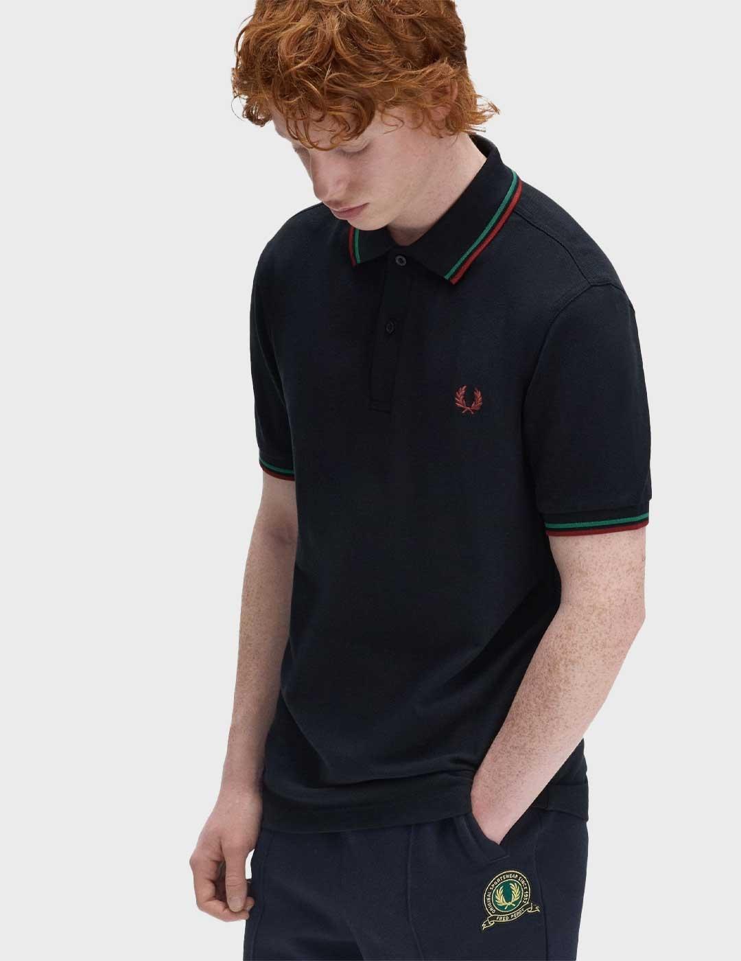 Fred Perry Twin Tipped polo azul marino para hombre
