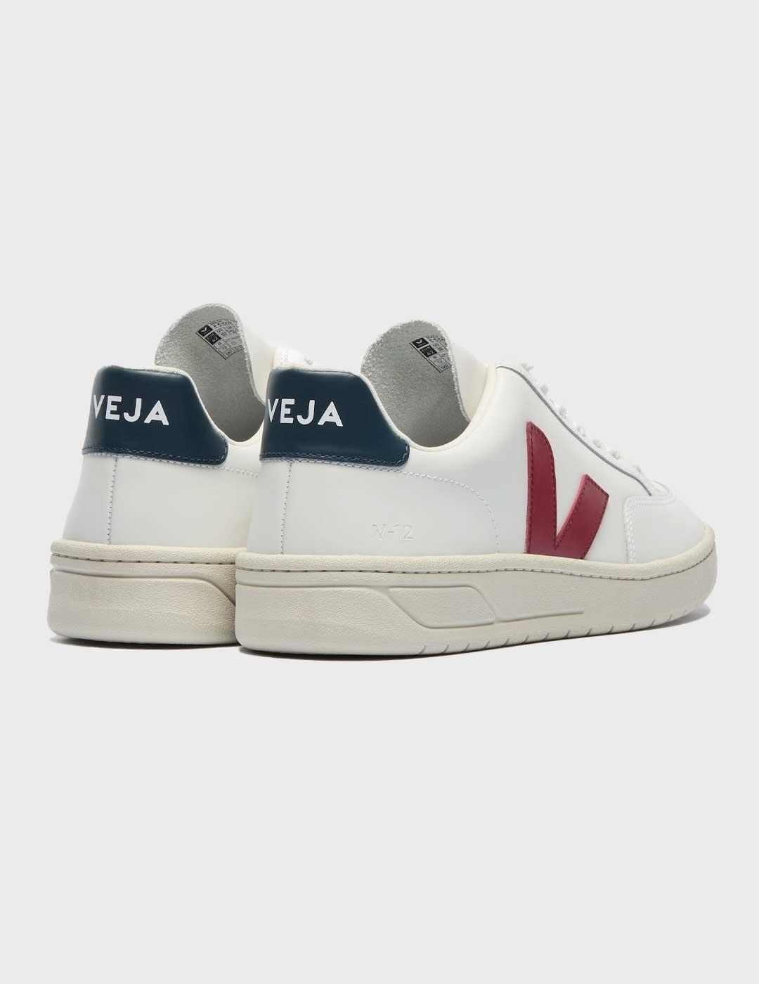 Veja V-12 Leather zapatilla blanca para hombre