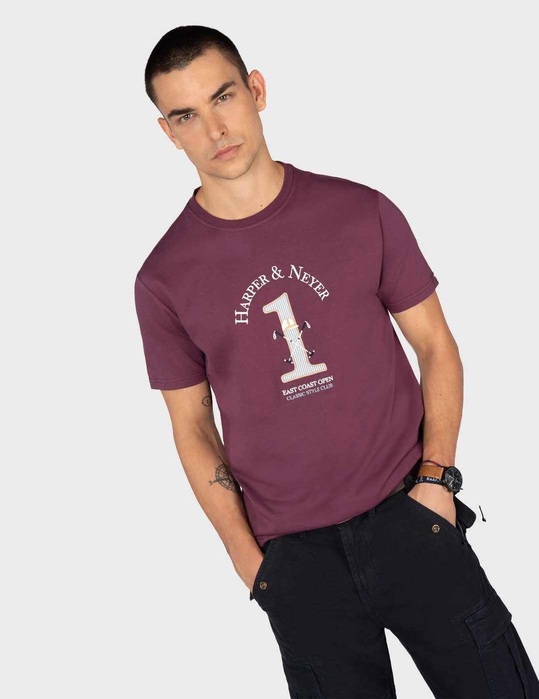 Harper & Neyer Winner camiseta granate para hombre