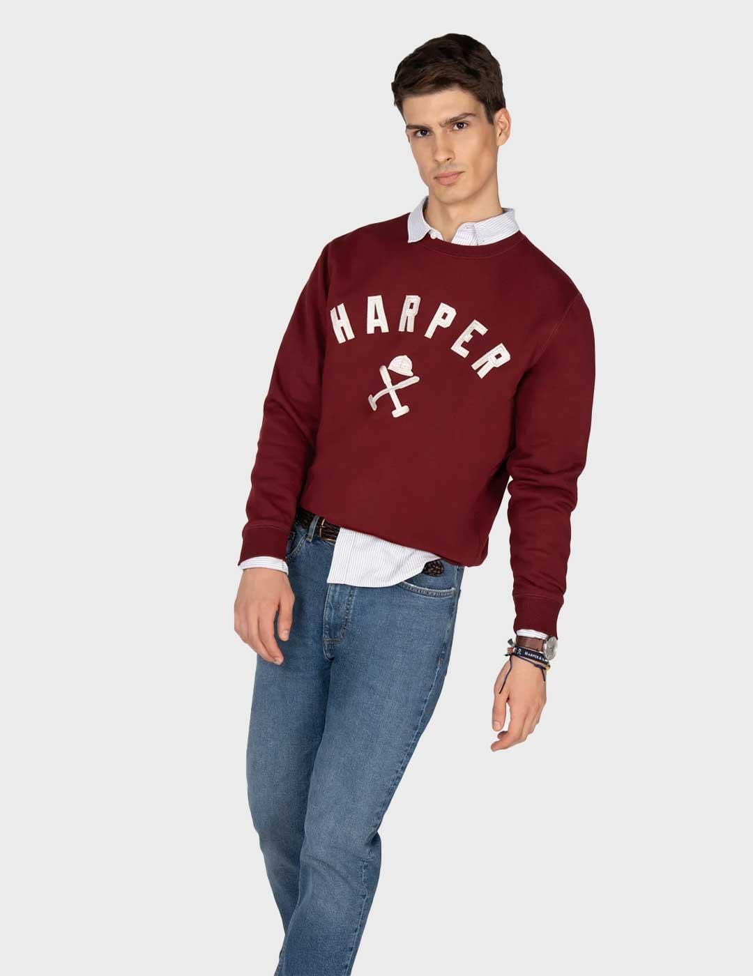 Harper & Neyer New England sudadera granate para hombre