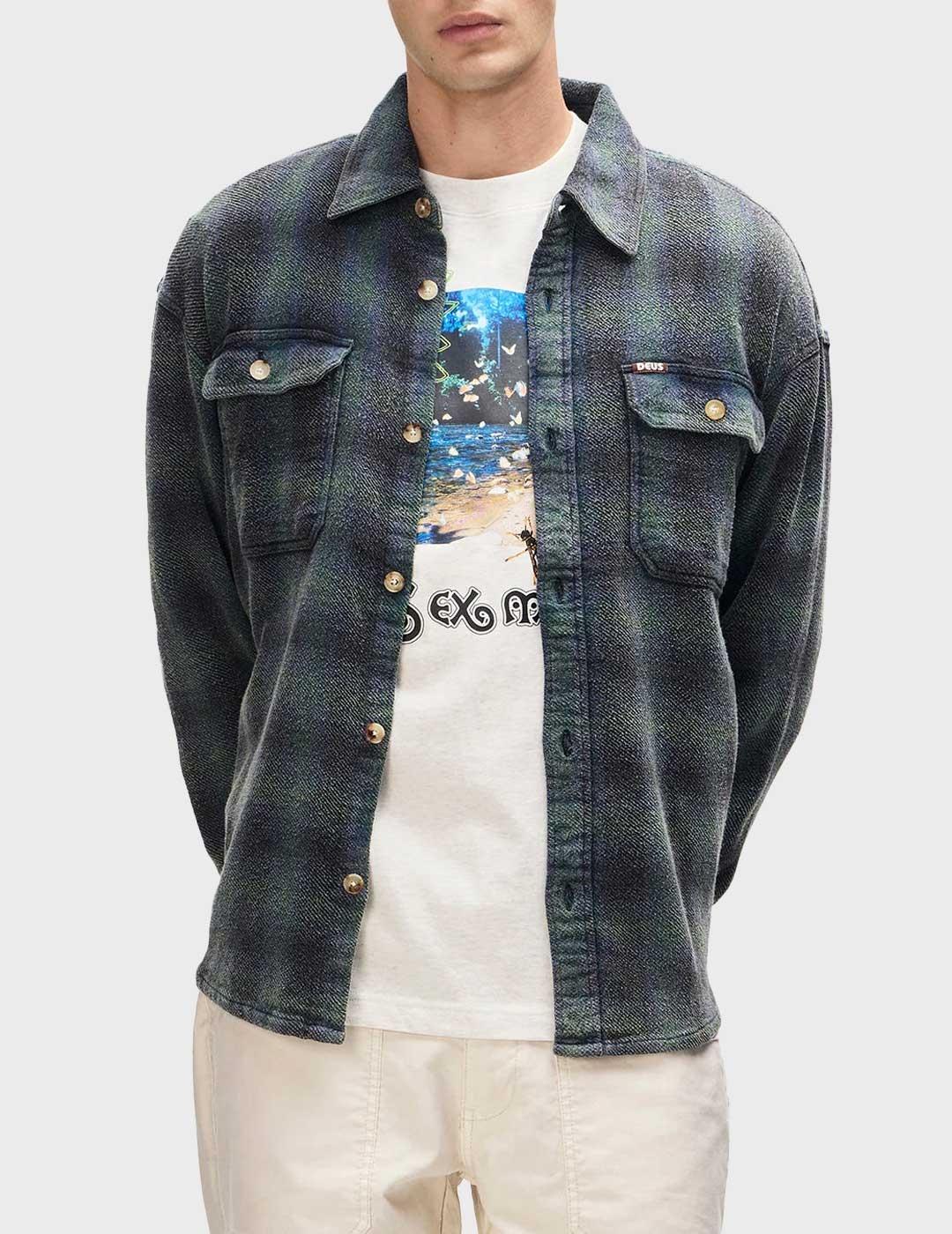 Deus Too Busy camisa azul para hombre