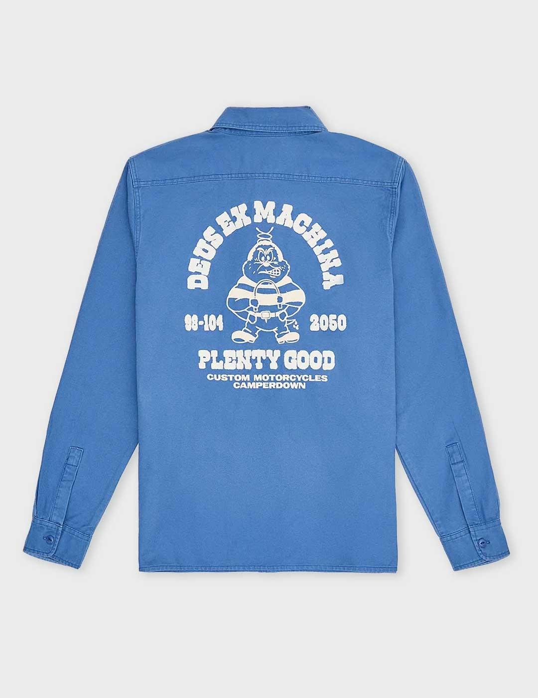 Deus Picklock camisa azul para hombre