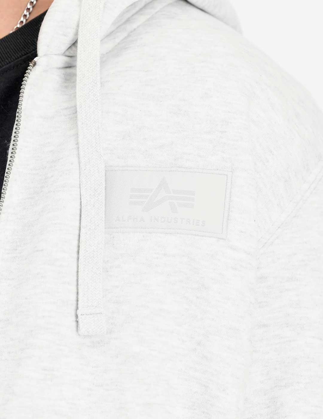 Alpha Back Print sudadera gris para hombre