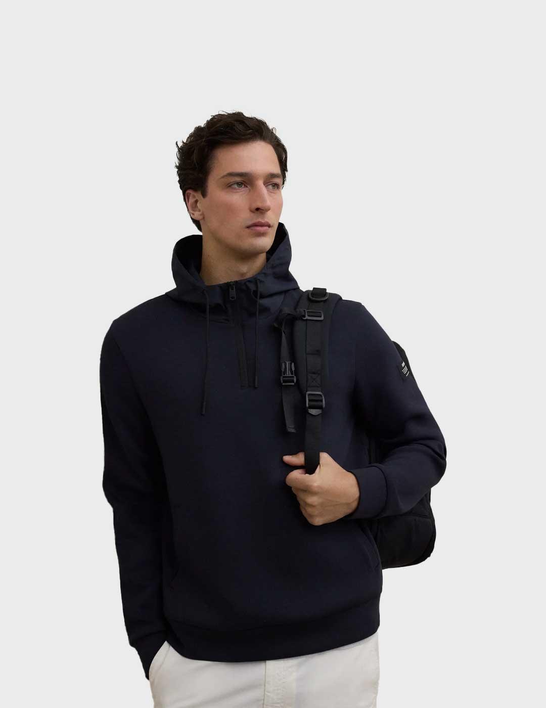Ecoalf Surat Hybrid sudadera azul marino para hombre